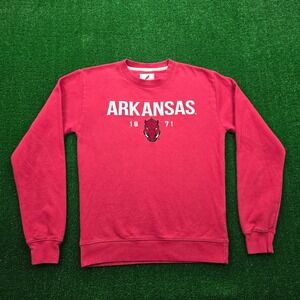 Arkansas Razorbacks Sweatshirt Mens Small Red Pullover NCAA‎ College Football